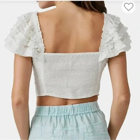 Free People Thank You Very Sweetly Top in White NWT - Picture 2 of 5